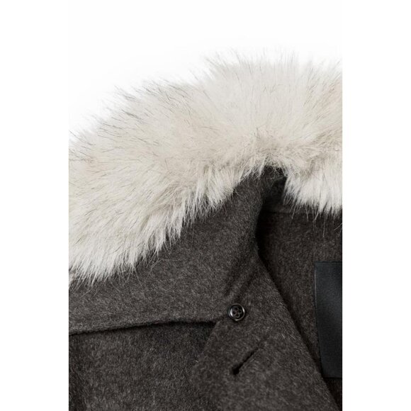 ZARA WOOL JACKET WITH FAUX FUR COLLAR ZW COLLECTION - Picture 9 of 9